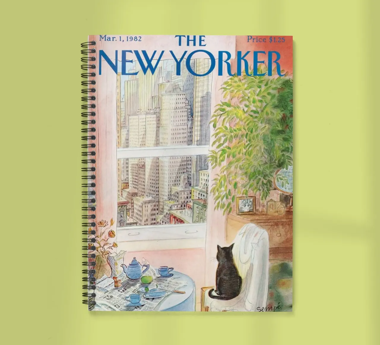 De new yorker oog in oog met de kat puzzel notitieboek met spiraal van Mr.Lorenzo