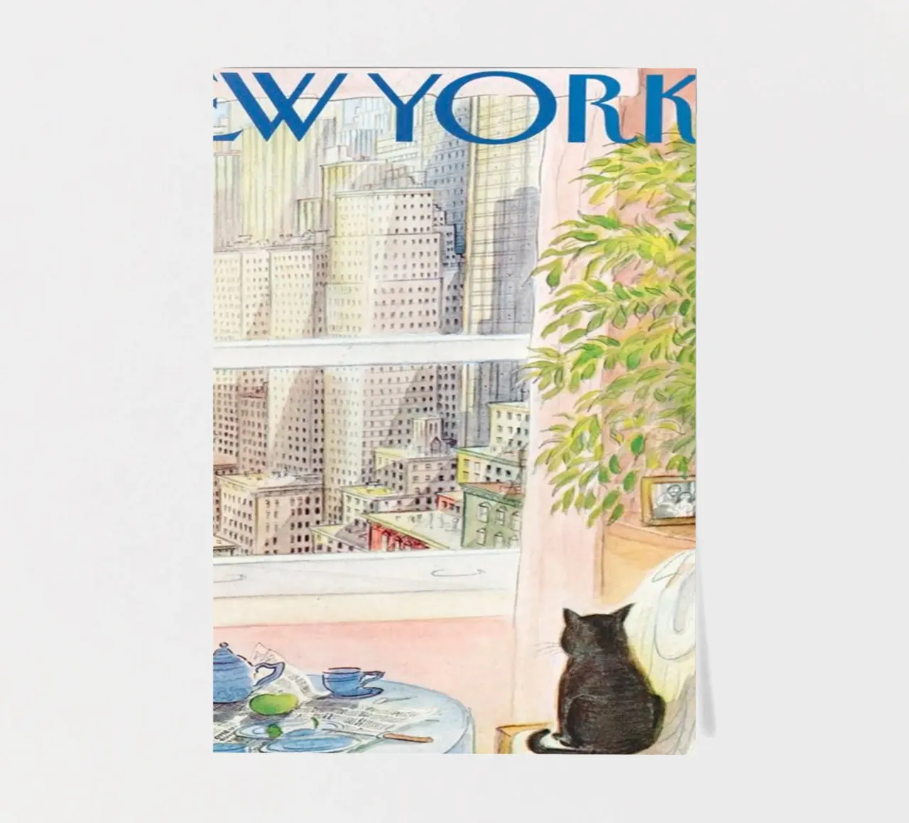 De new yorker oog in oog met de kat puzzel stickervel van Mr.Lorenzo