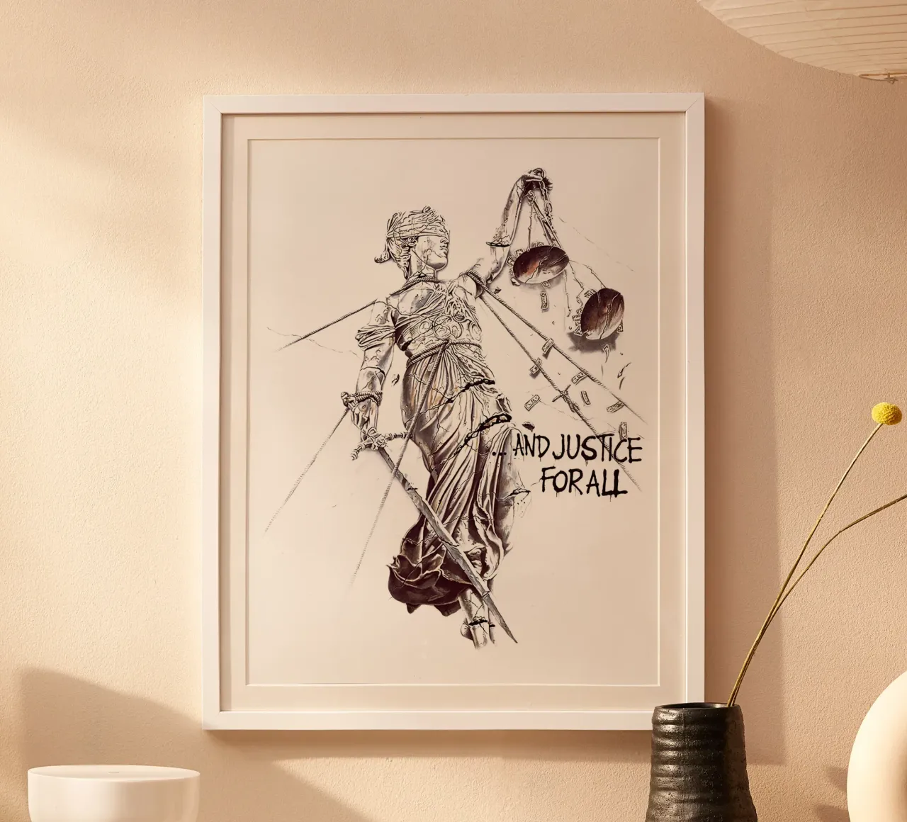 Metallica For All poster con telaio in legno da DupreesArt