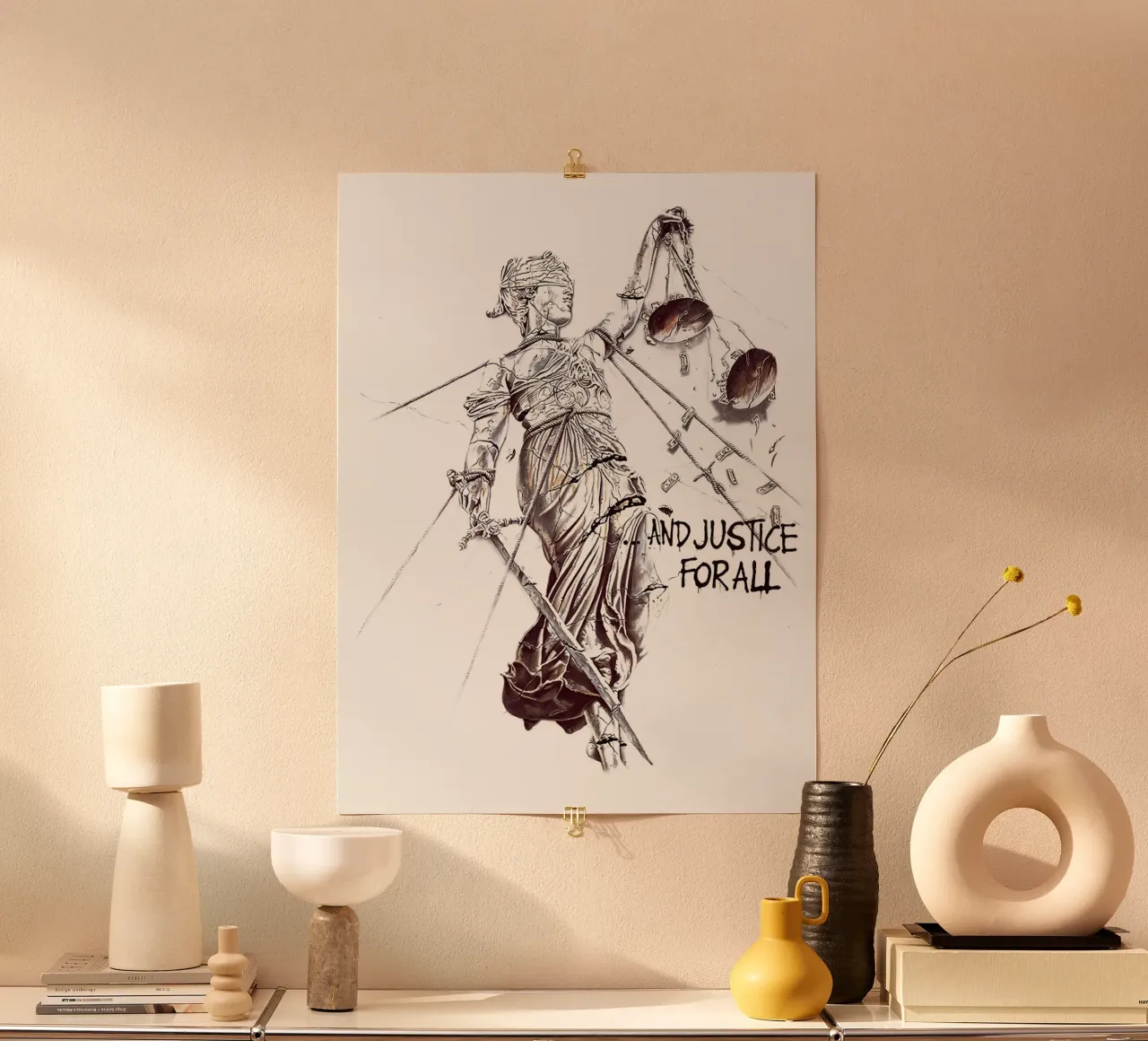Metallica For All poster con telaio in legno da DupreesArt