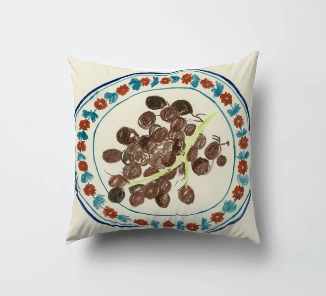 Grapes on a Plate cuscino da Isabelle Vandeplassche