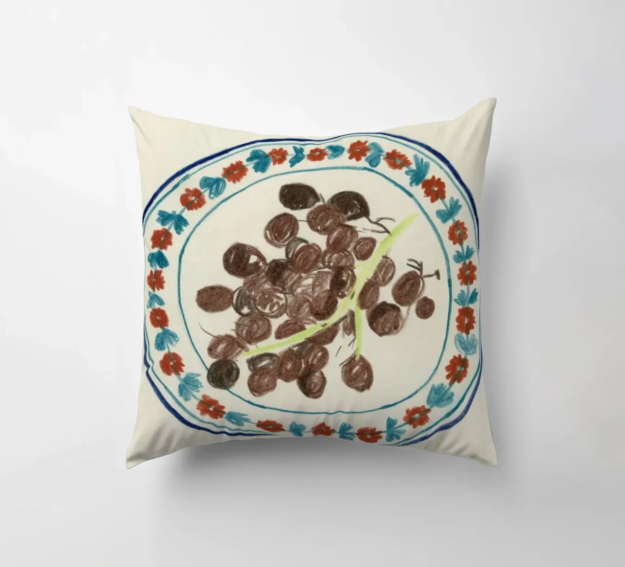 Grapes on a Plate cuscino da Isabelle Vandeplassche