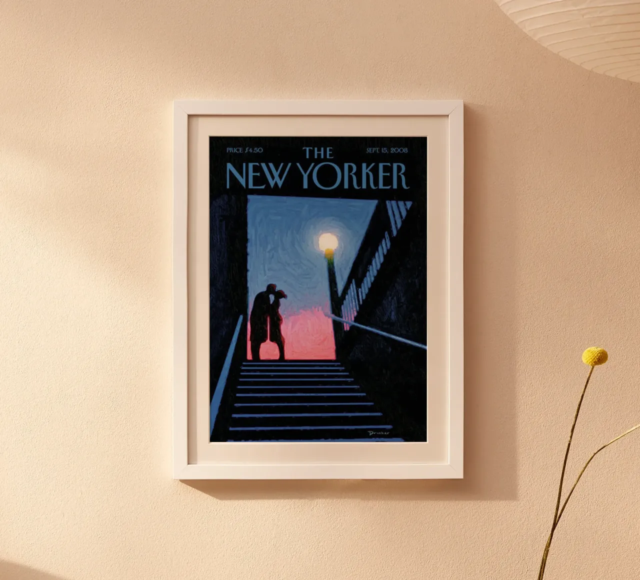 Il New Yorker settembre 2008 poster con telaio in legno da Mr.Lorenzo