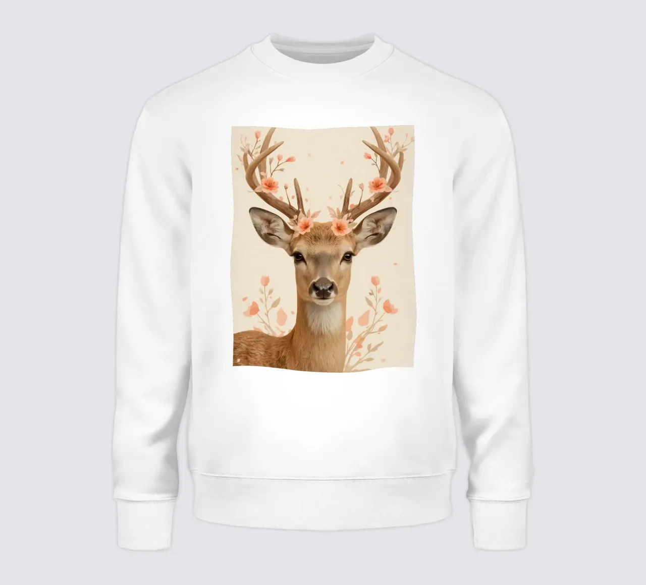 Testa di cervo con corna floreali felpa da DesignDoodle