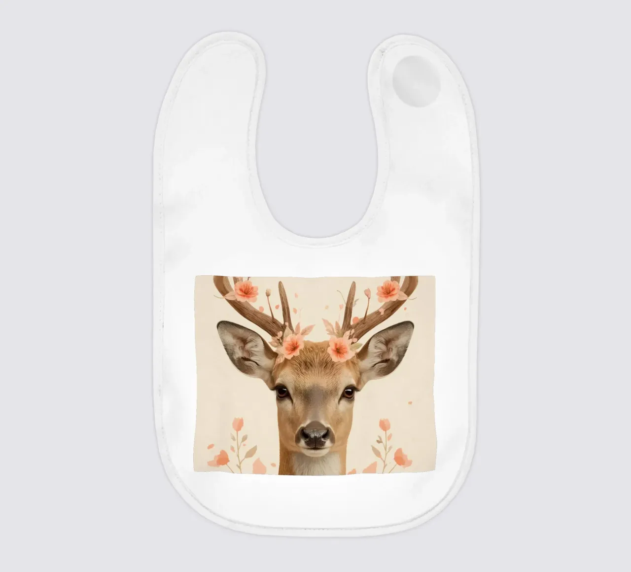 Testa di cervo con corna floreali bavaglino da DesignDoodle