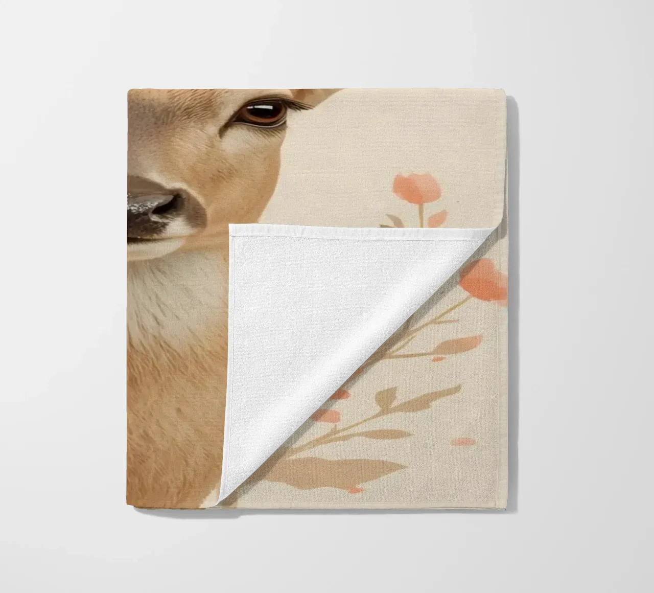 Testa di cervo con corna floreali telo mare da DesignDoodle