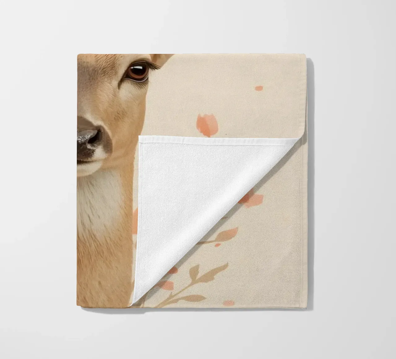 Testa di cervo con corna floreali telo mare da DesignDoodle