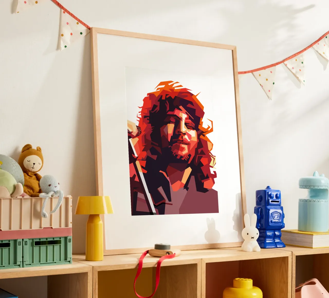 Ian Gillan Cantante dei Deep Purple Arte Retrò poster con telaio in alluminio da Artkreator