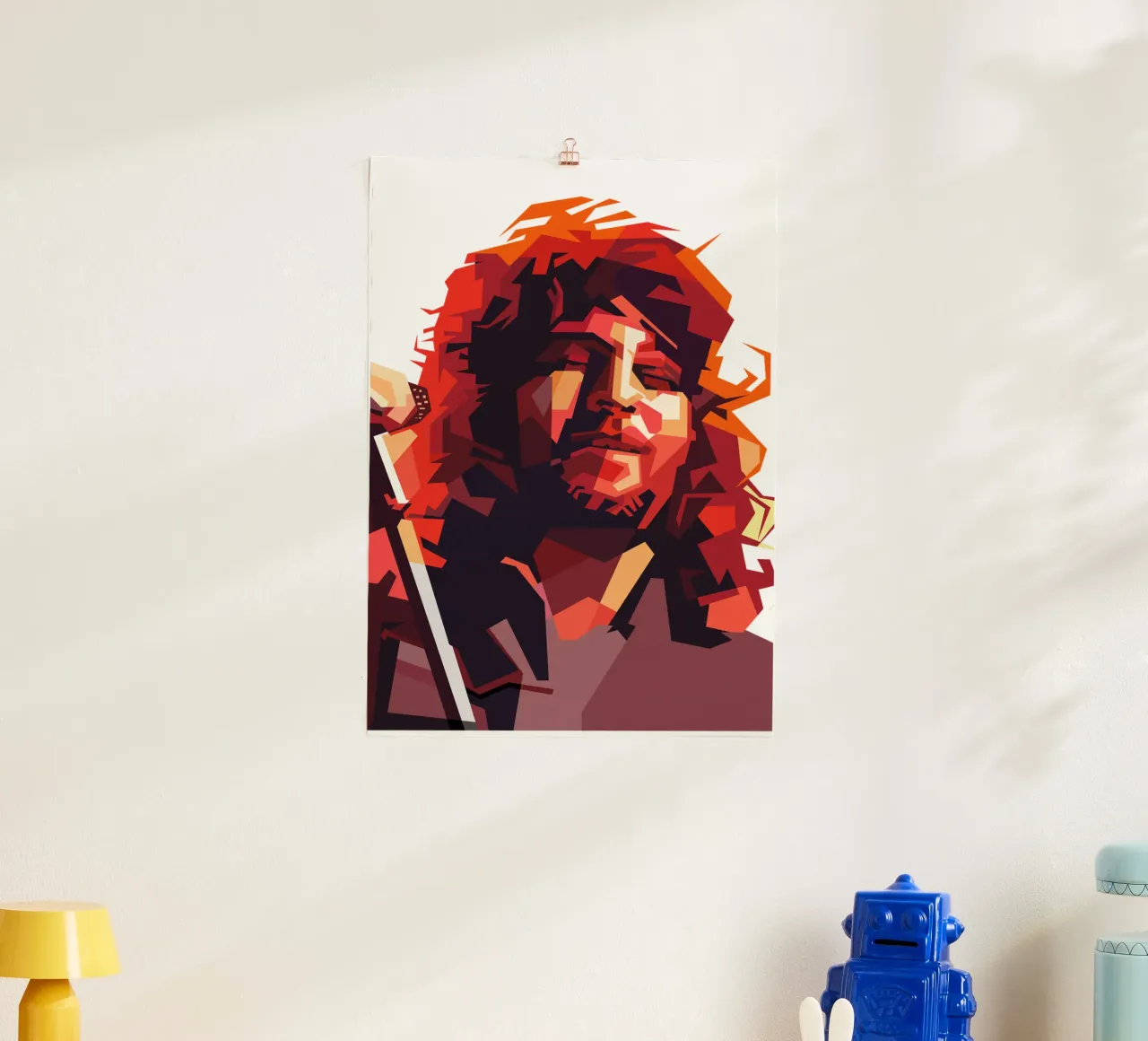 Ian Gillan Cantante dei Deep Purple Arte Retrò poster con telaio in alluminio da Artkreator