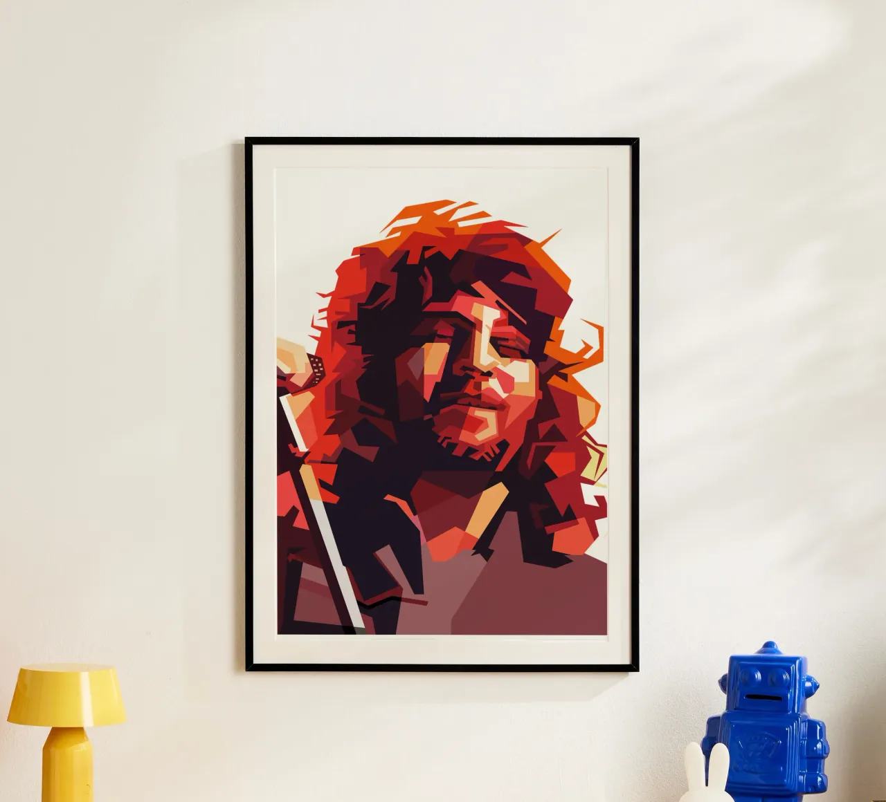 Ian Gillan Cantante dei Deep Purple Arte Retrò poster con telaio in alluminio da Artkreator