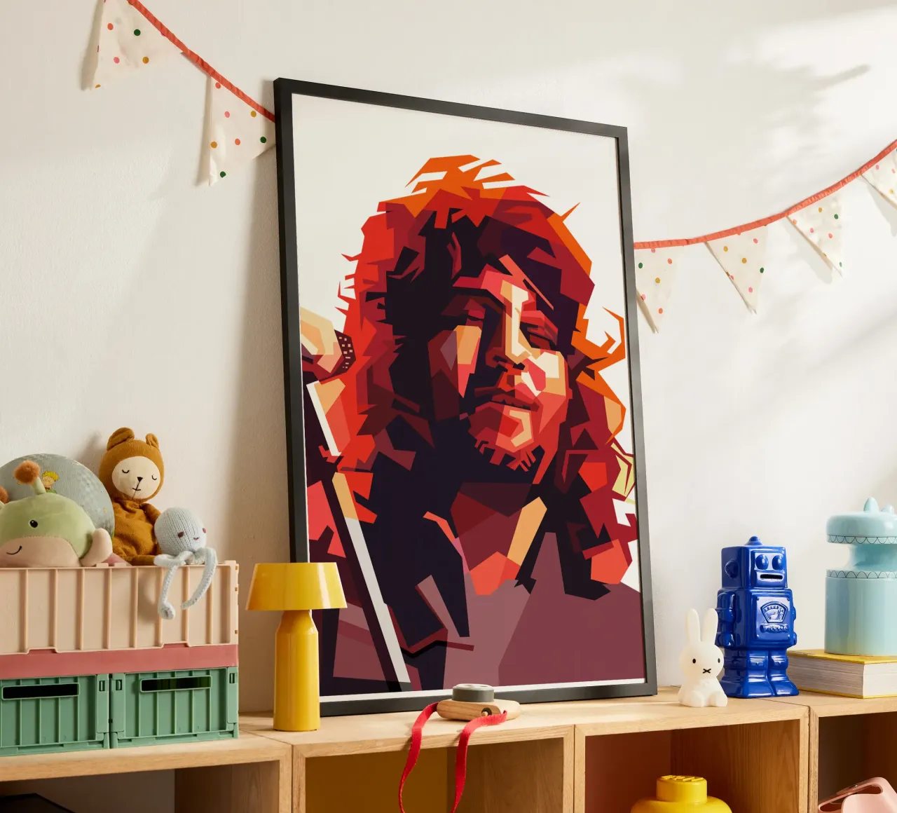 Ian Gillan Cantante dei Deep Purple Arte Retrò poster con telaio in alluminio da Artkreator
