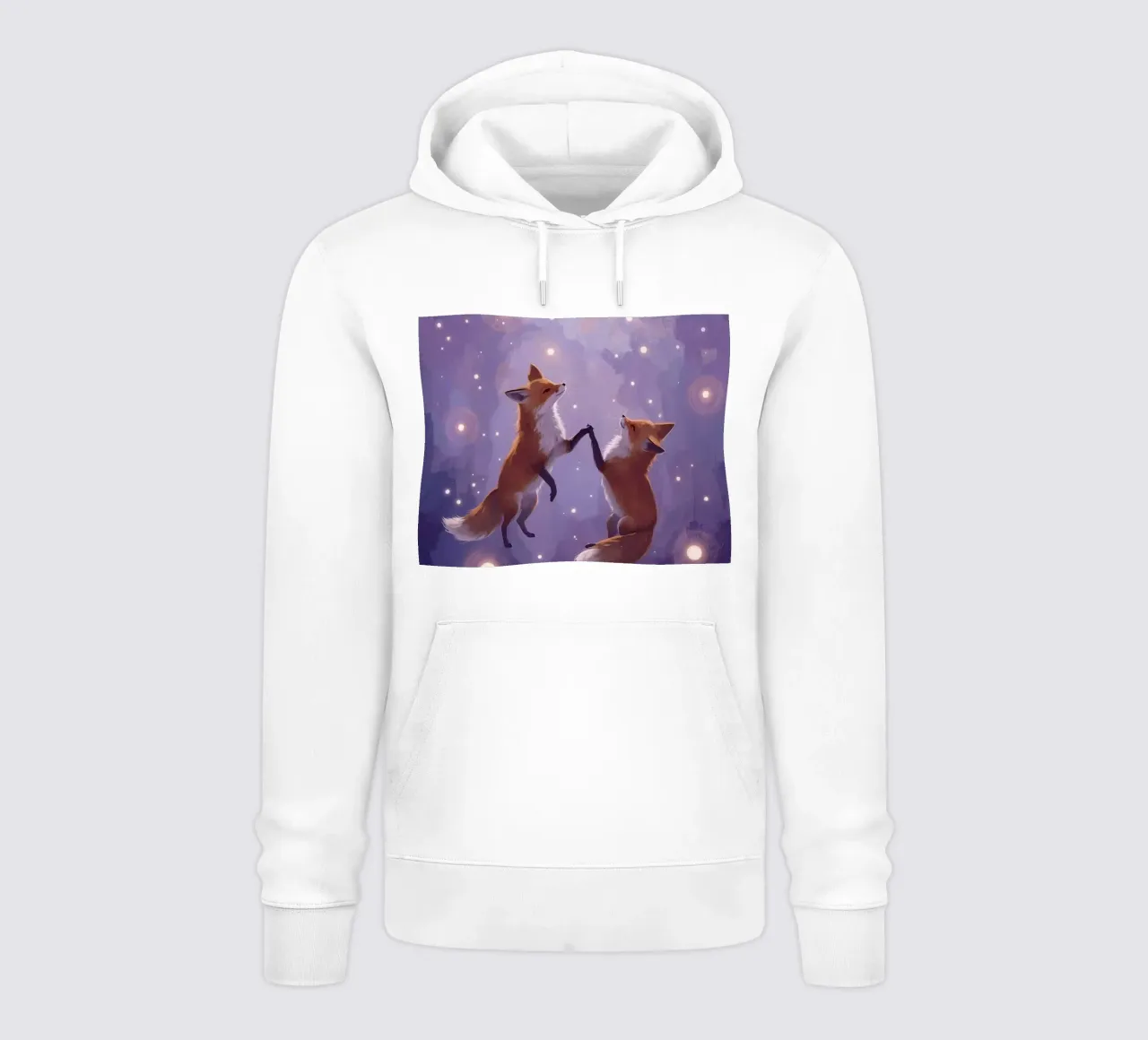 Dos zorros flotando en el espacio sudadera con capucha de DesignDoodle
