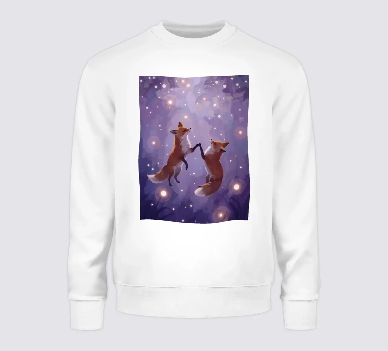 Dos zorros flotando en el espacio sudadera de DesignDoodle