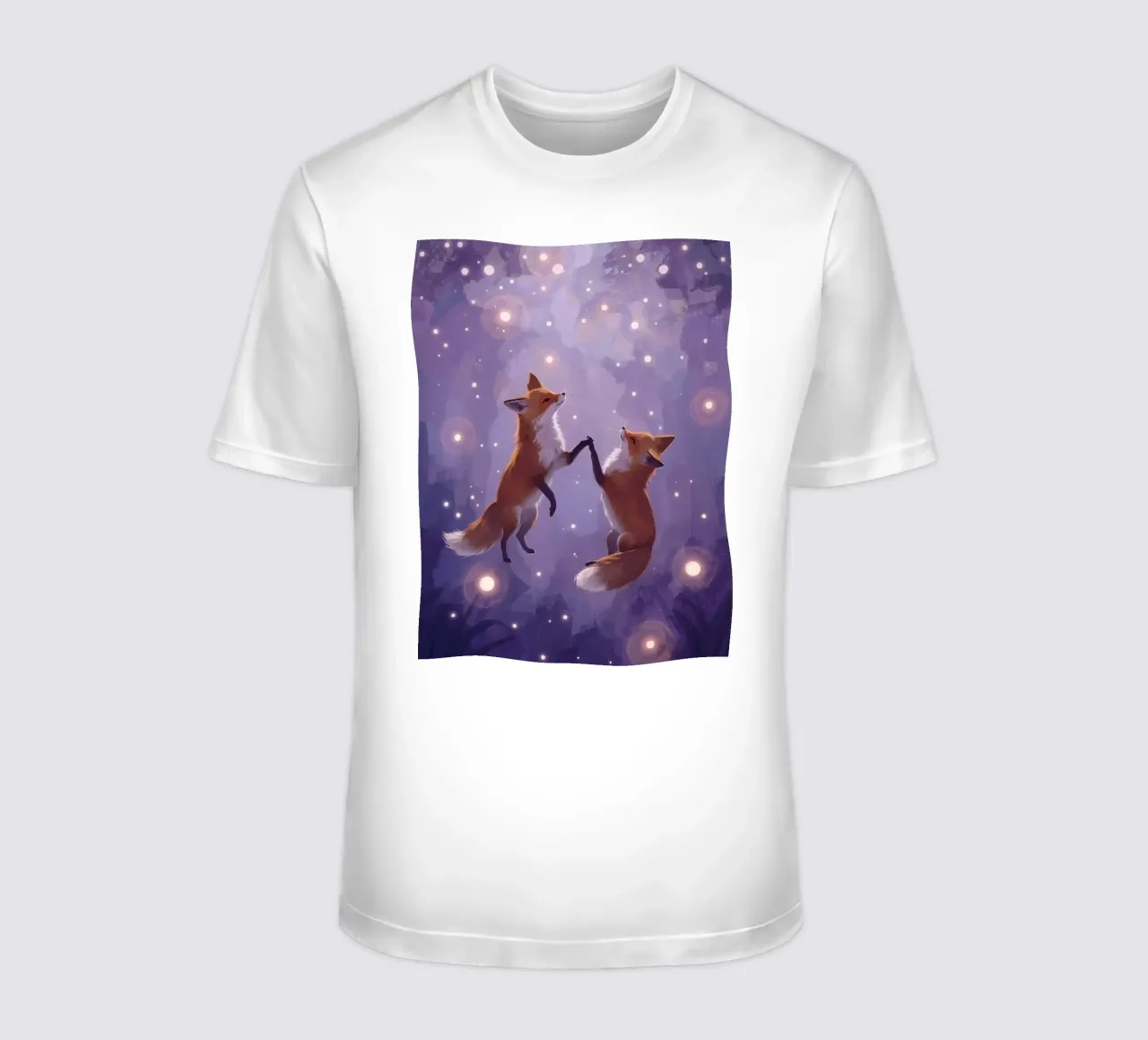 Two Foxes Floating in Space t-shirt by DesignDoodle