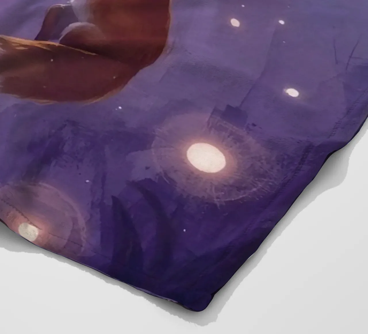 Two Foxes Floating in Space fleece blanket by DesignDoodle
