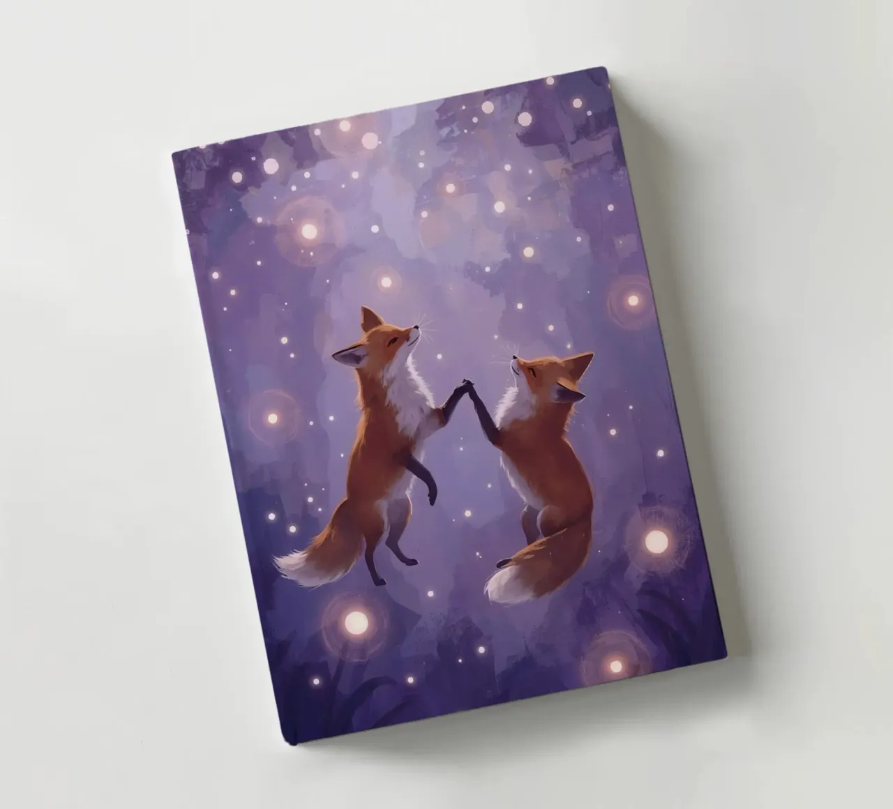 Two Foxes Floating in Space notebook by DesignDoodle
