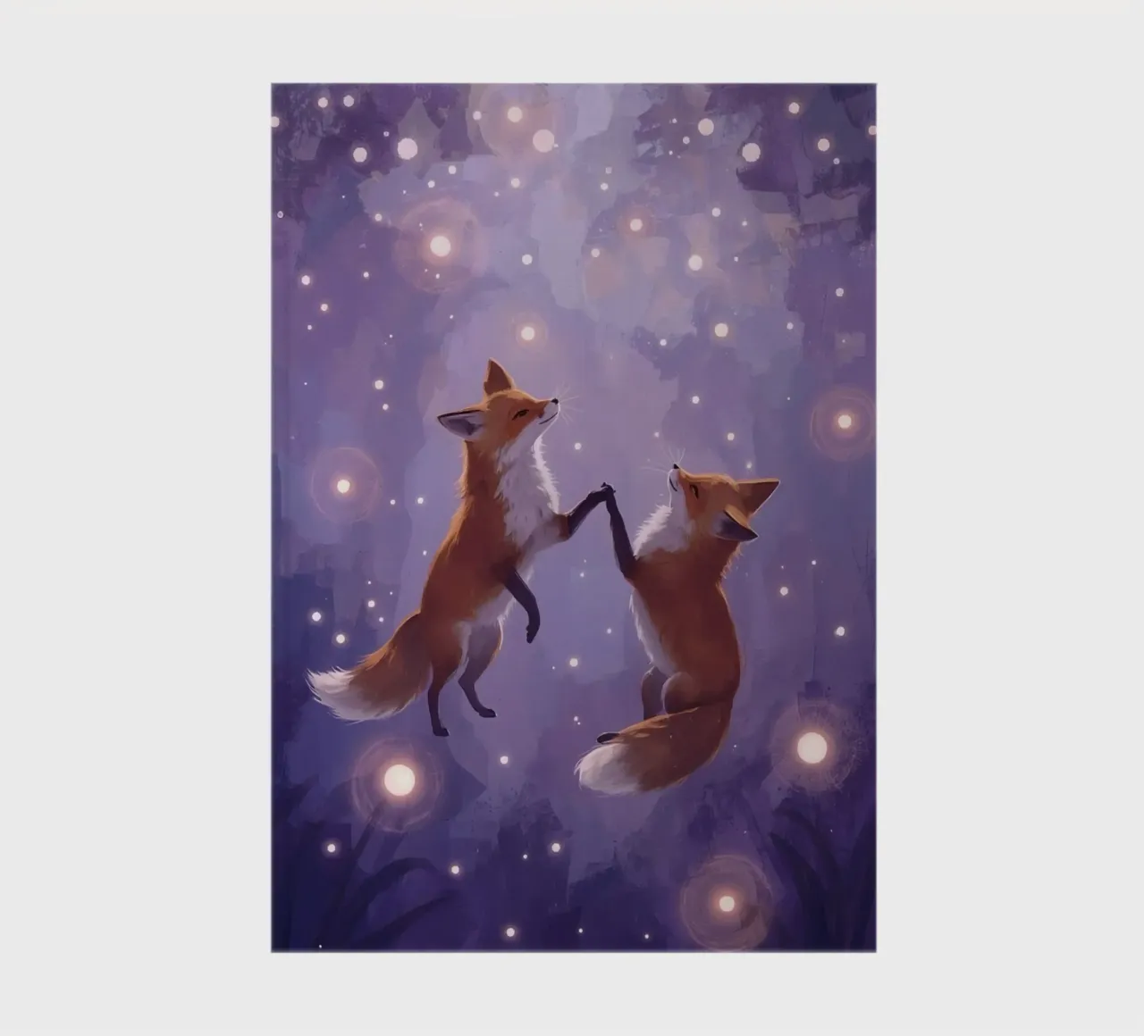 Two Foxes Floating in Space notebook by DesignDoodle