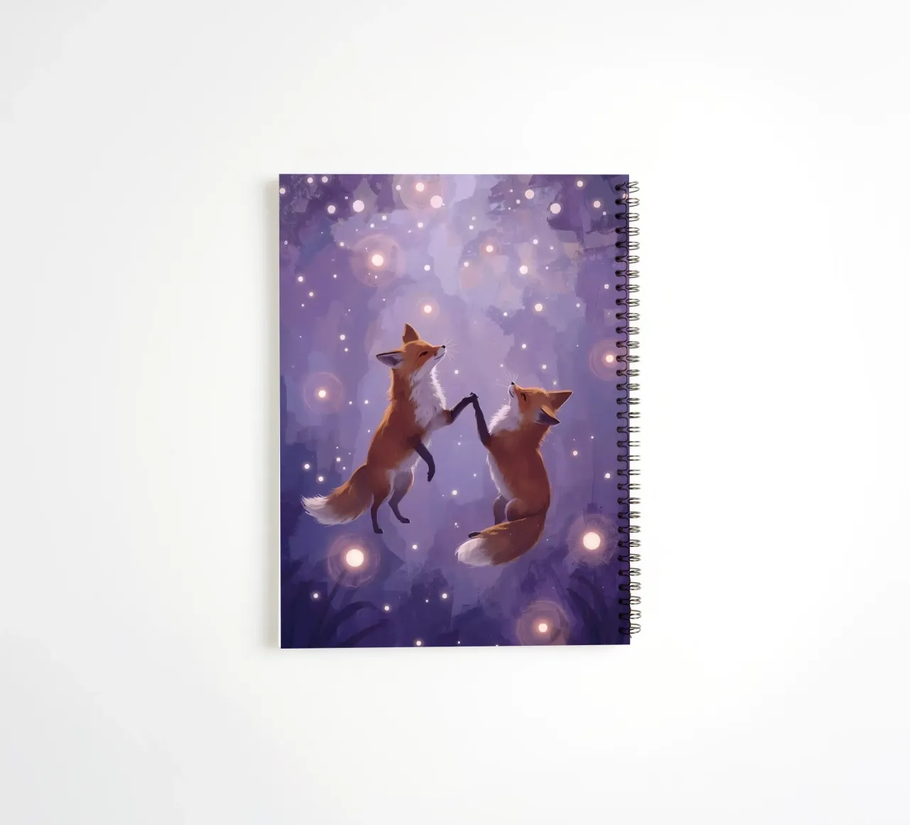 Two Foxes Floating in Space spiral notebook by DesignDoodle