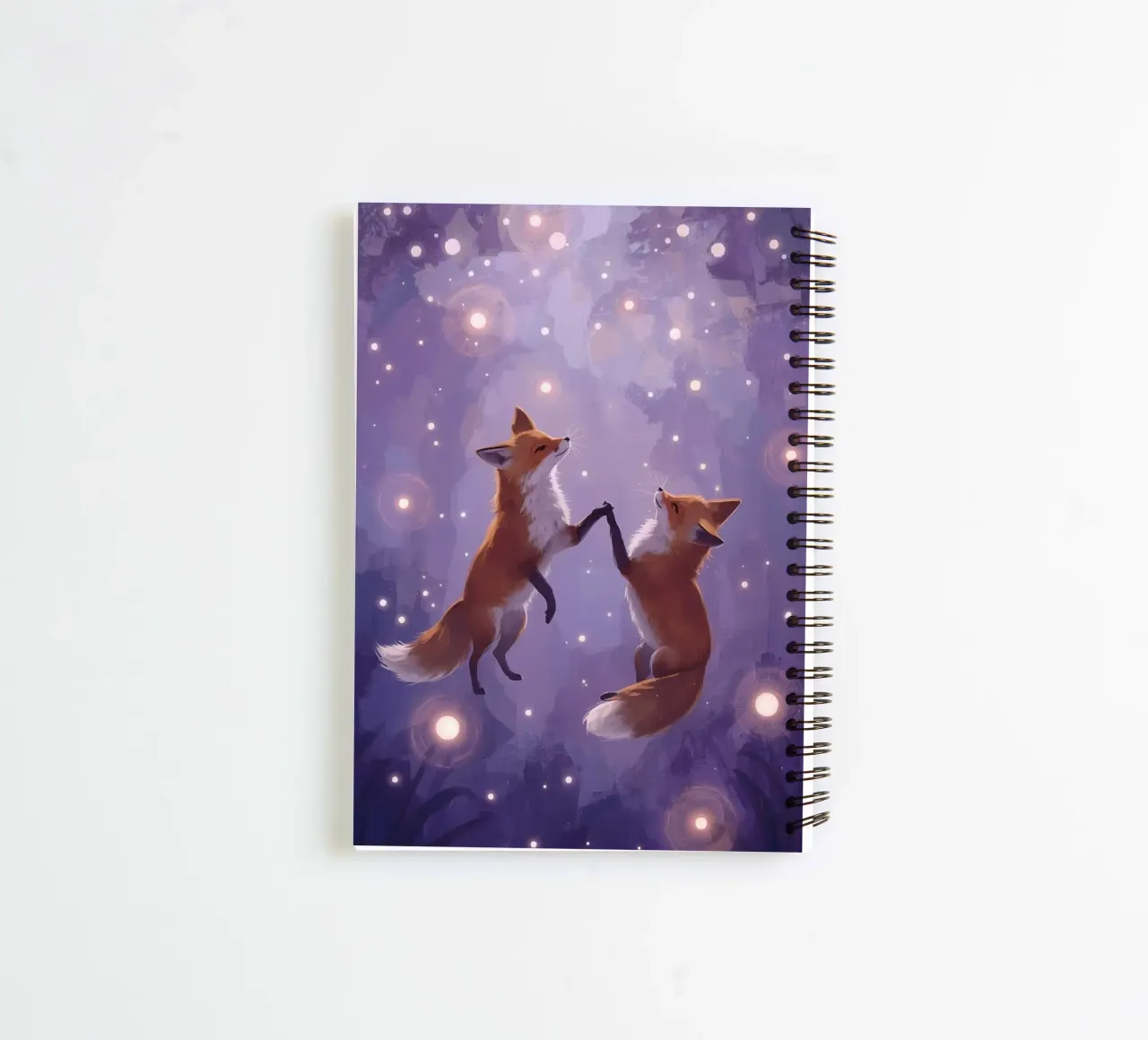 Two Foxes Floating in Space spiral notebook by DesignDoodle