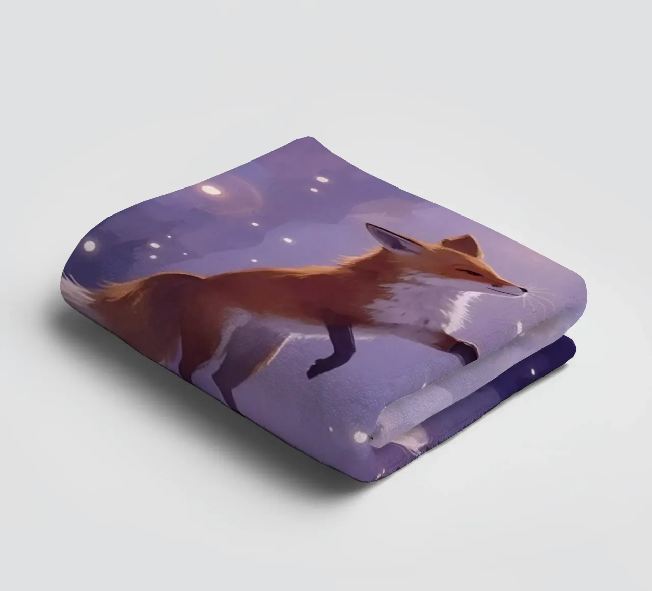 Two Foxes Floating in Space towel by DesignDoodle