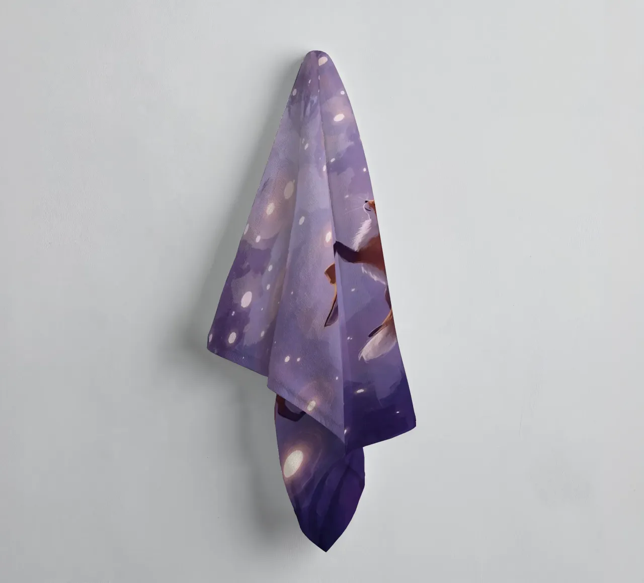 Two Foxes Floating in Space towel by DesignDoodle