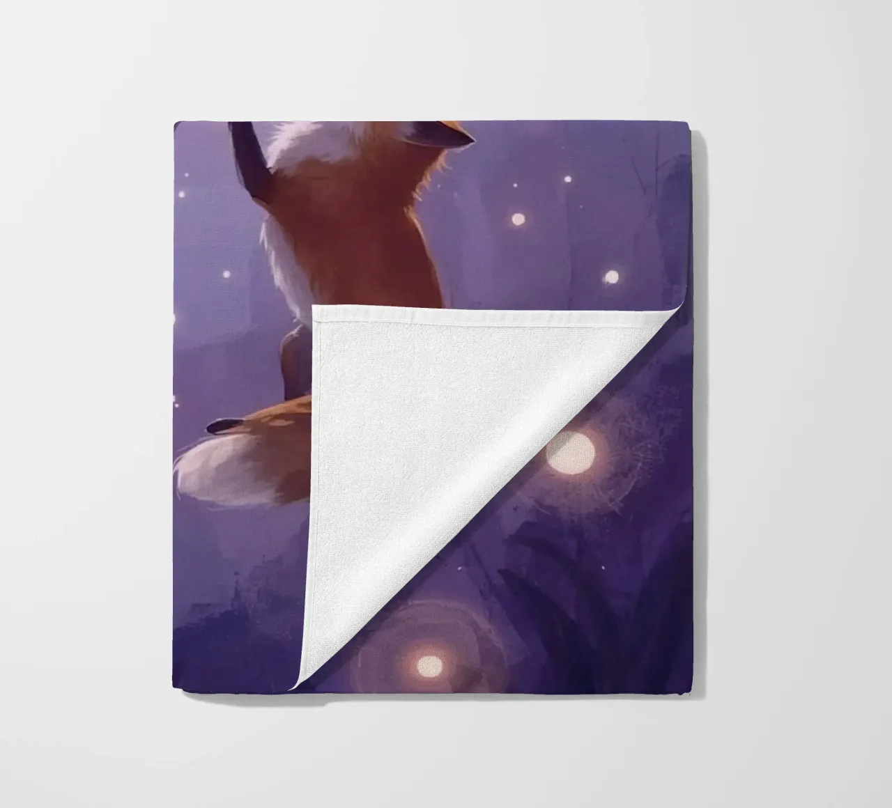 Two Foxes Floating in Space beach towel by DesignDoodle