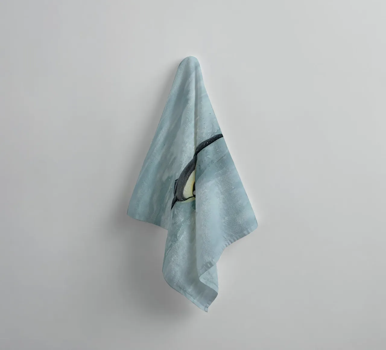 Emperor Penguin Skating in Ice Water towel by DesignDoodle