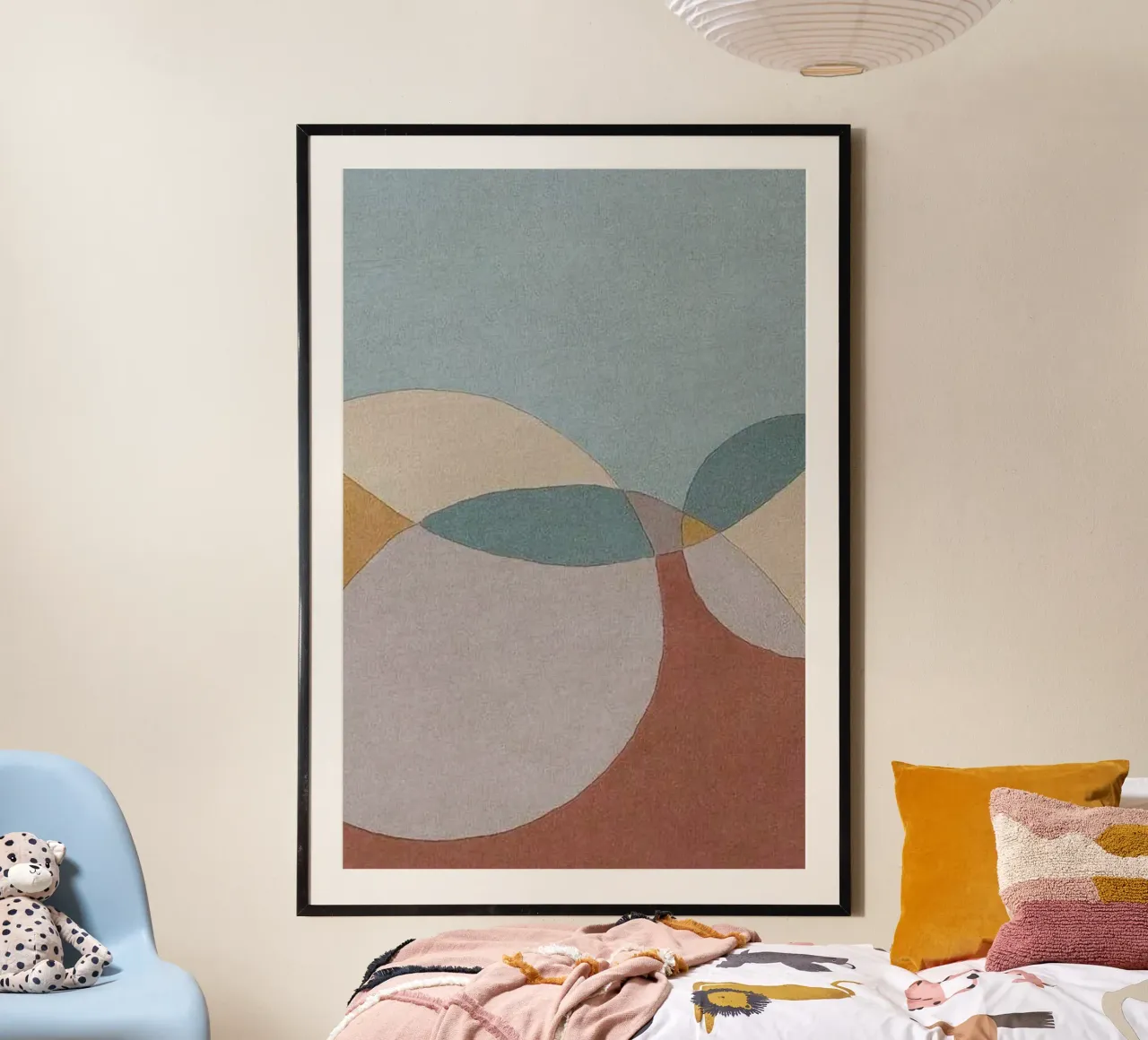 curve colors poster con telaio in alluminio da kichin