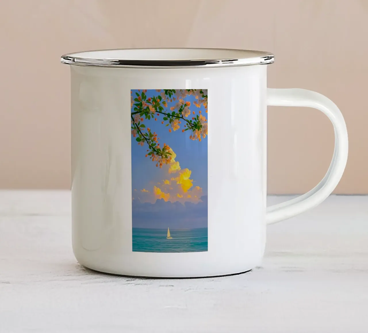 the sunset beach tazza in smalto da carsa