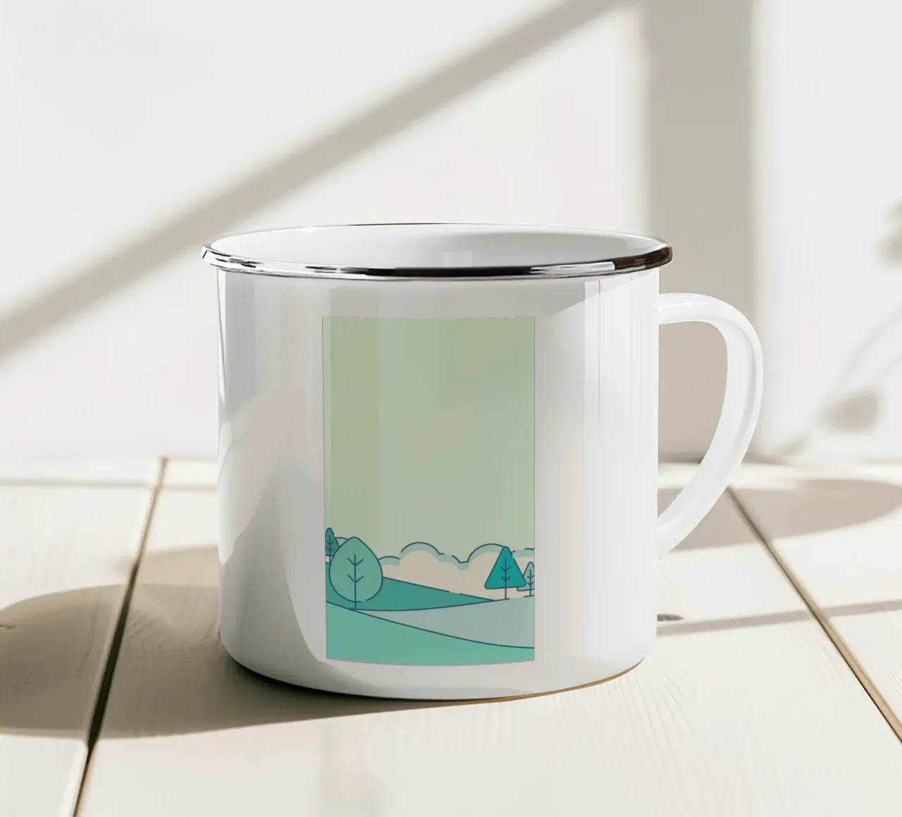 calm scene green tazza in smalto da kichin
