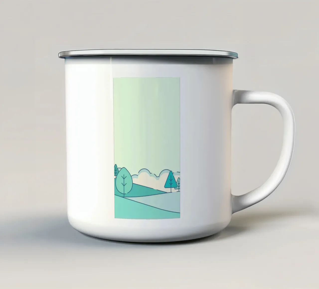 calm scene green tazza in smalto da kichin