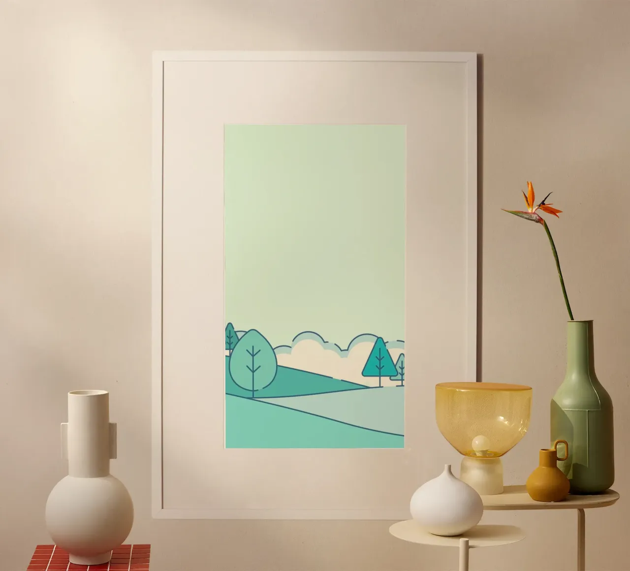 calm scene green poster da kichin
