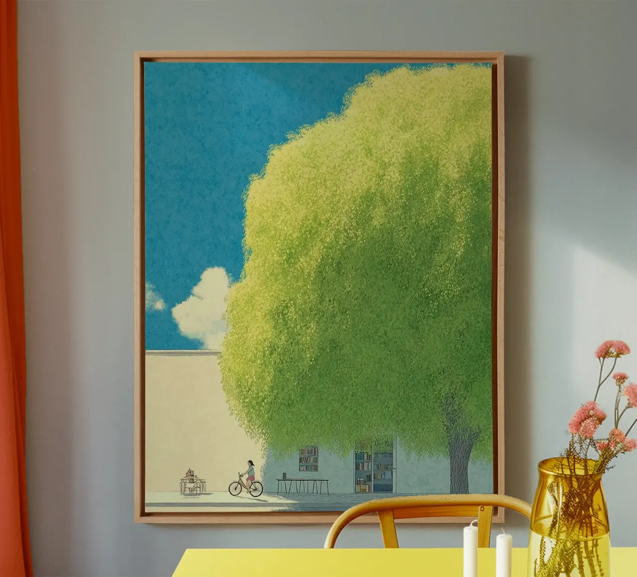 big tree shadow canvas met Baklijst van carsa