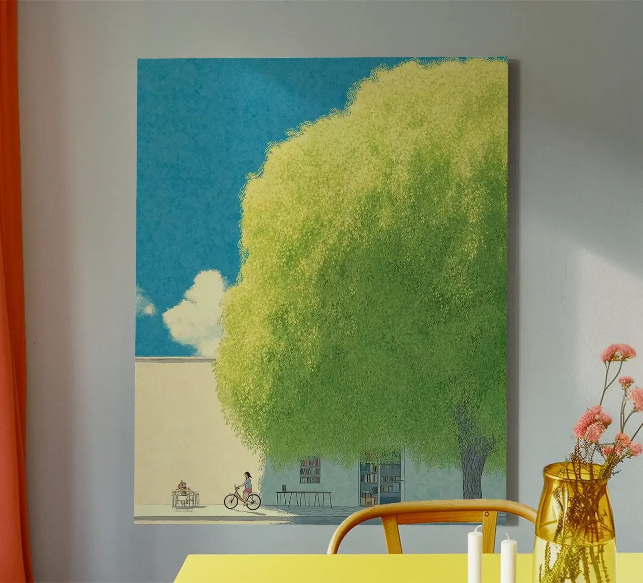 big tree shadow canvas met Baklijst van carsa