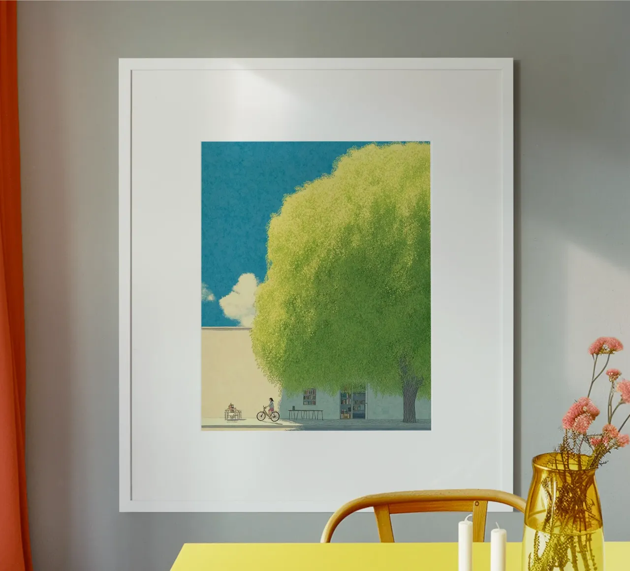 big tree shadow poster con telaio in legno da carsa