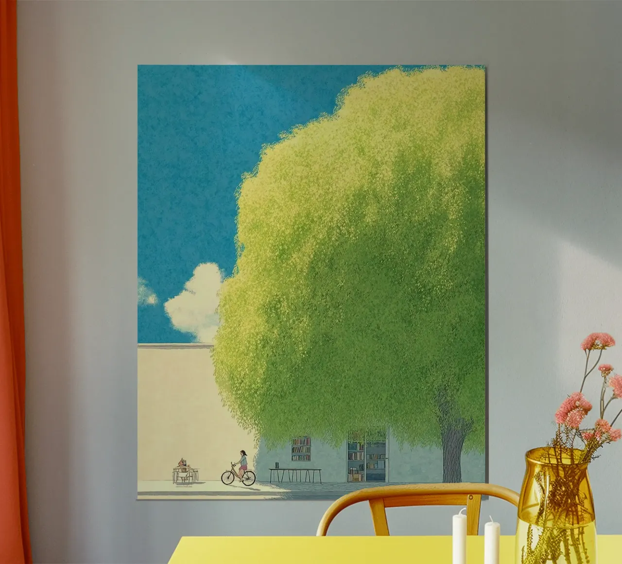 big tree shadow poster con telaio in legno da carsa