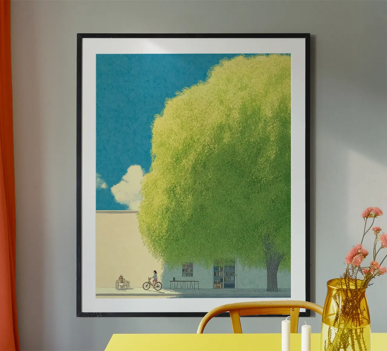 big tree shadow poster con telaio in legno da carsa