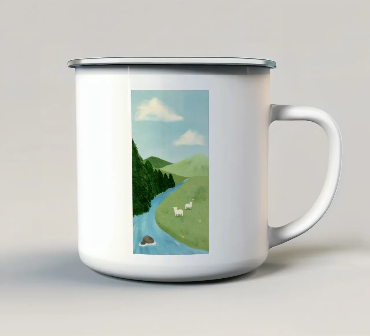 calm sunshine sheep tazza in smalto da carsa