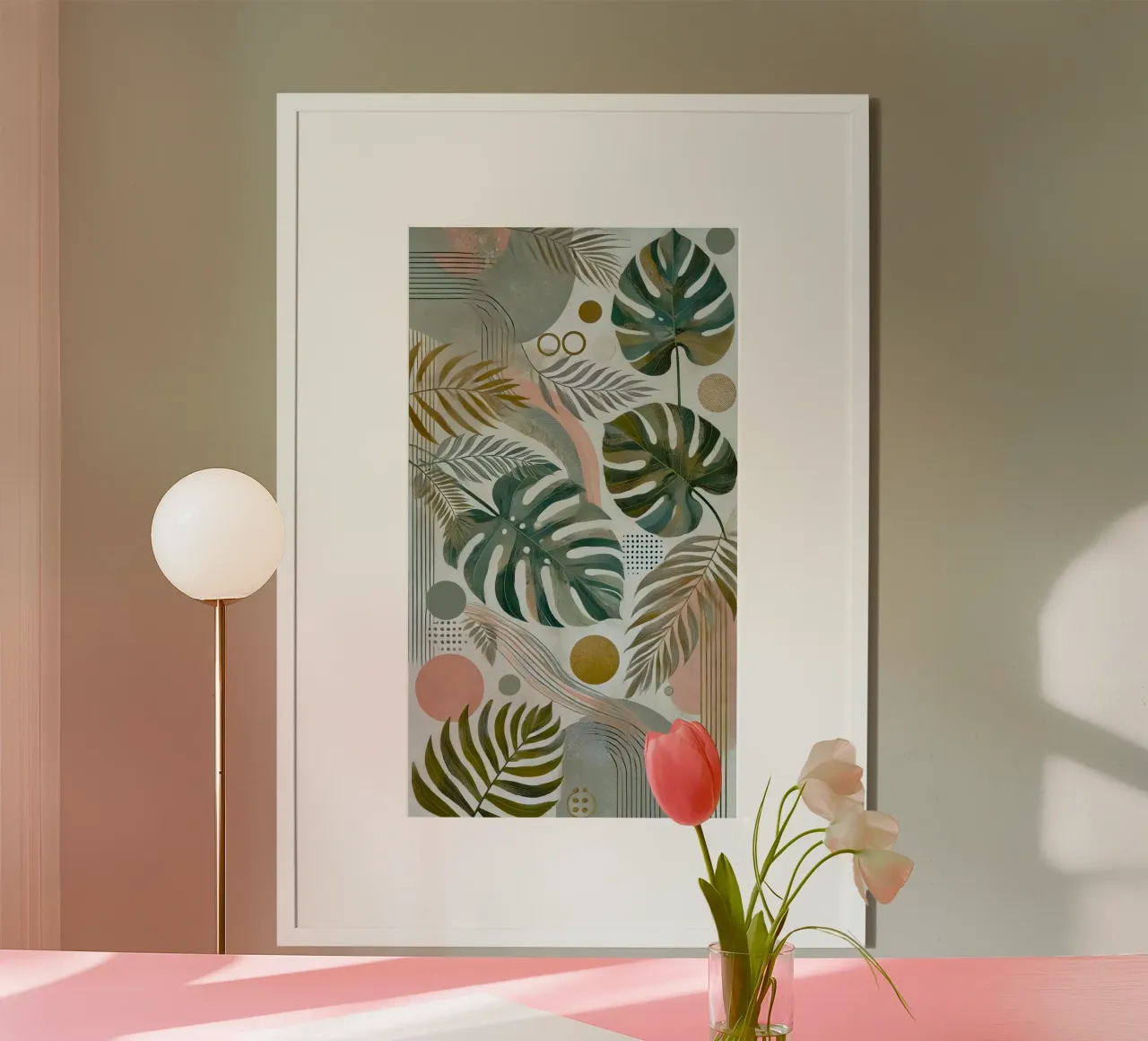 the leaf and line poster con telaio in plastica da kichin