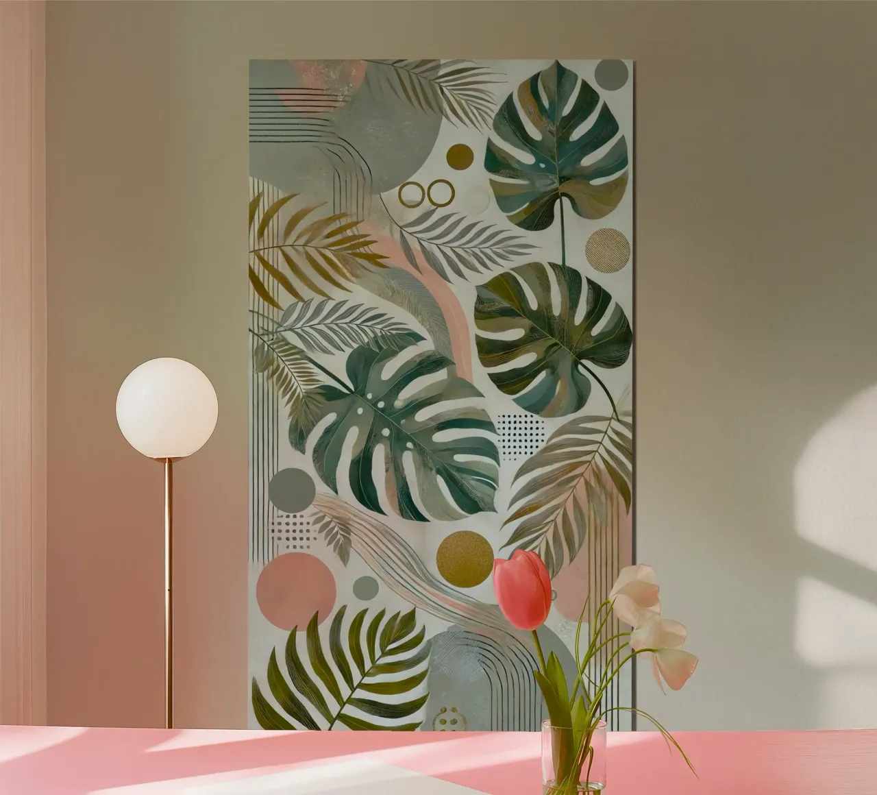 the leaf and line poster con telaio in plastica da kichin