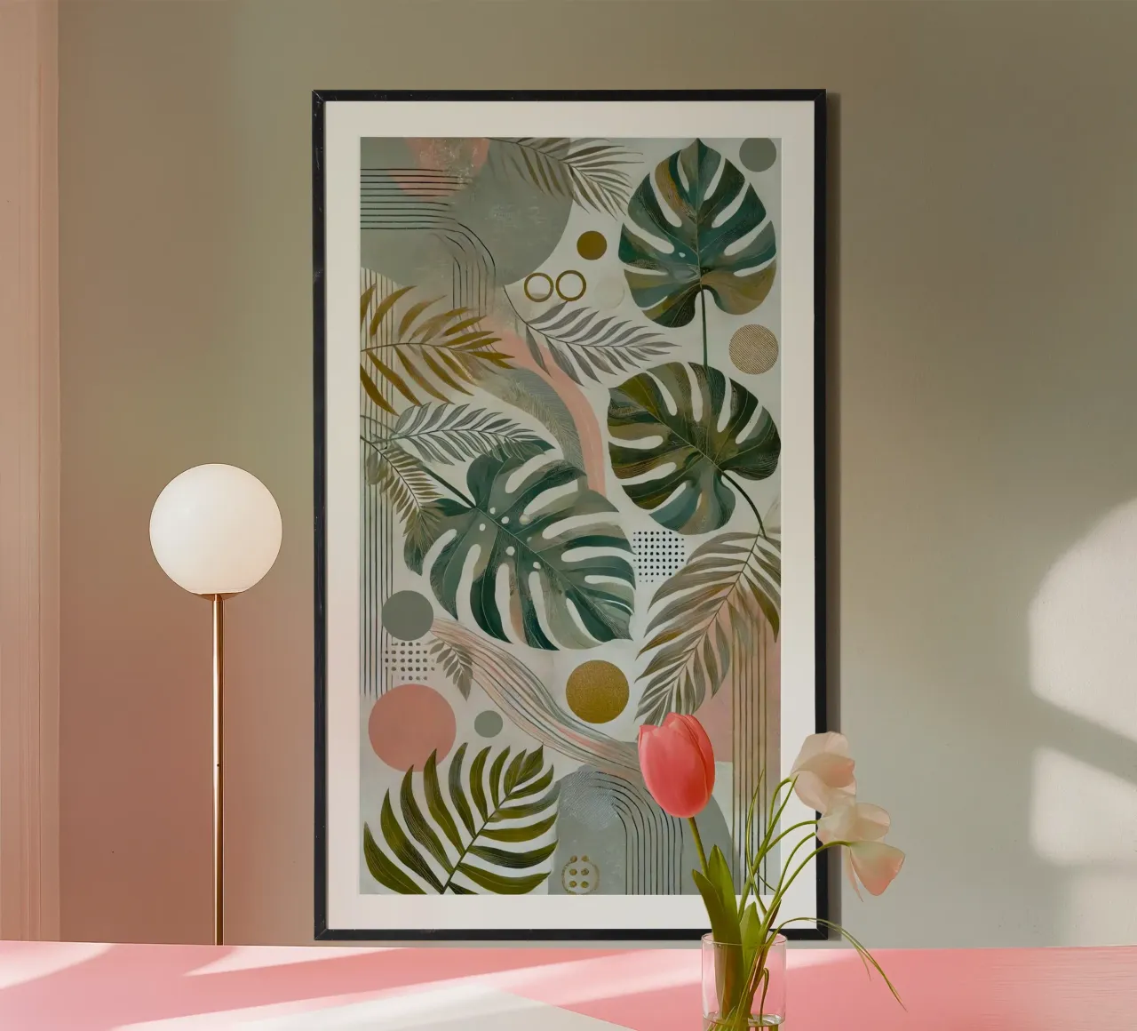 the leaf and line poster con telaio in plastica da kichin