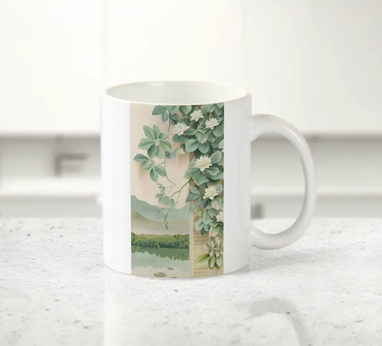 the calm tree on wall tazza in ceramica da carsa