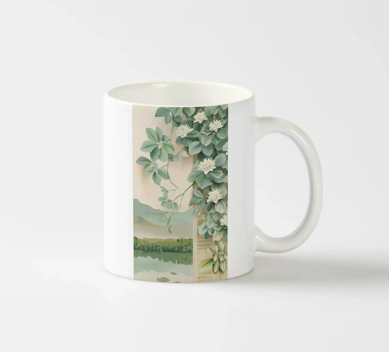 the calm tree on wall tazza in ceramica da carsa