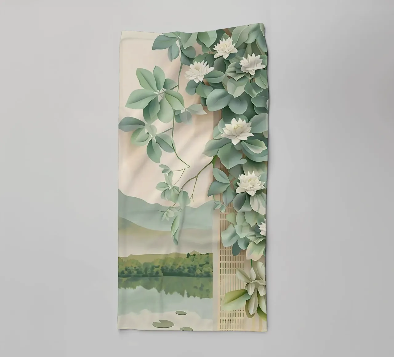 the calm tree on wall asciugamano da bagno da carsa