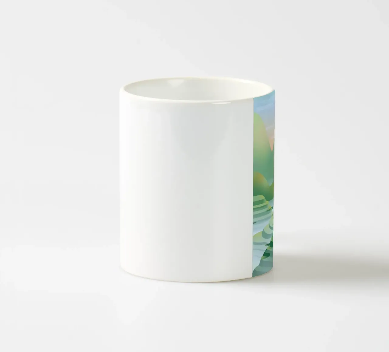 calm field on mountain tazza in ceramica da kichin