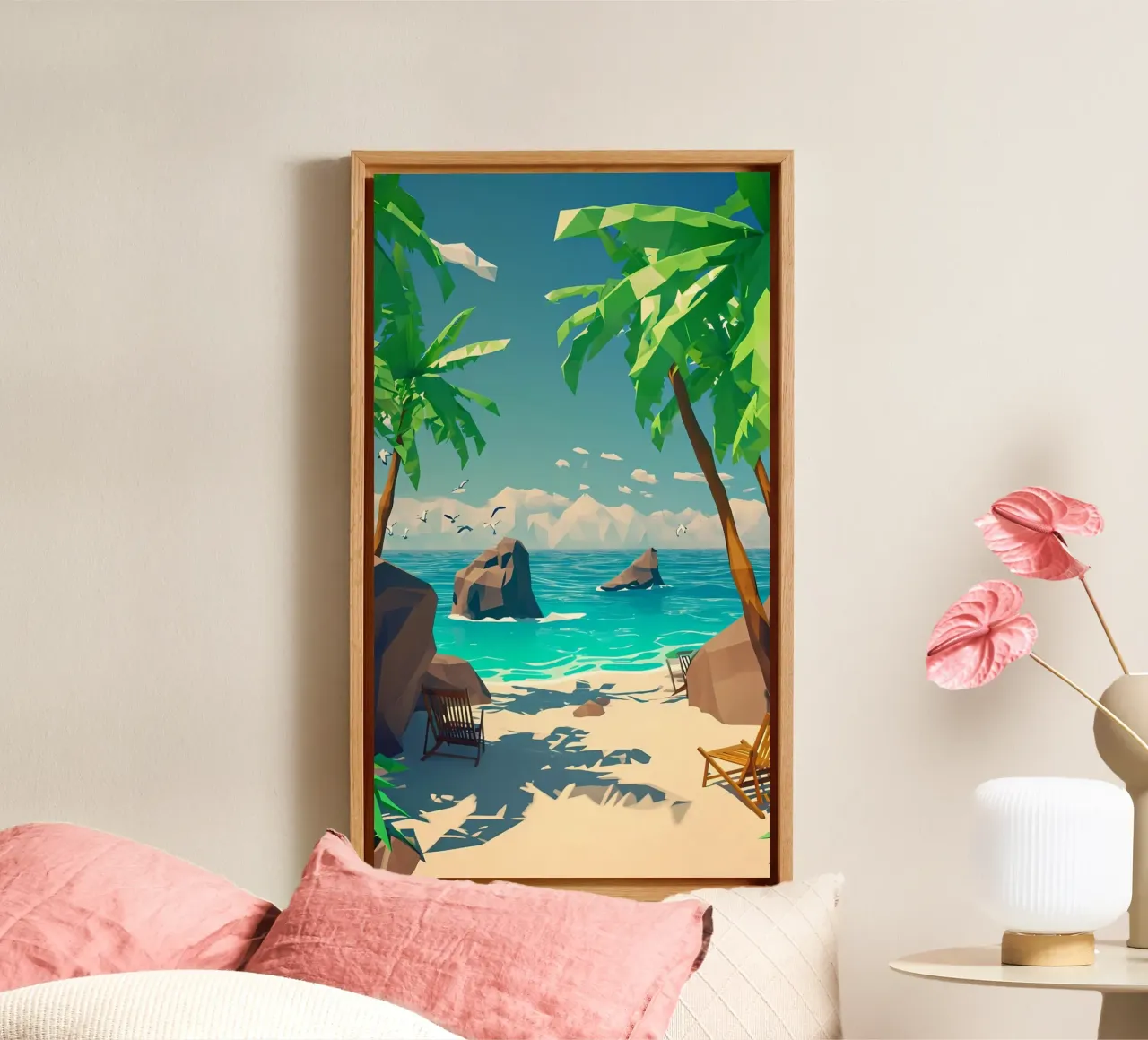 beach fun canvas met Baklijst van miracle