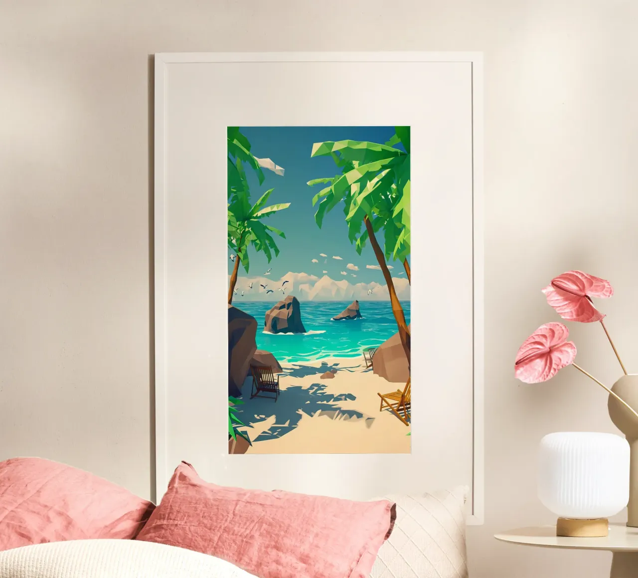 beach fun poster con telaio in alluminio da miracle