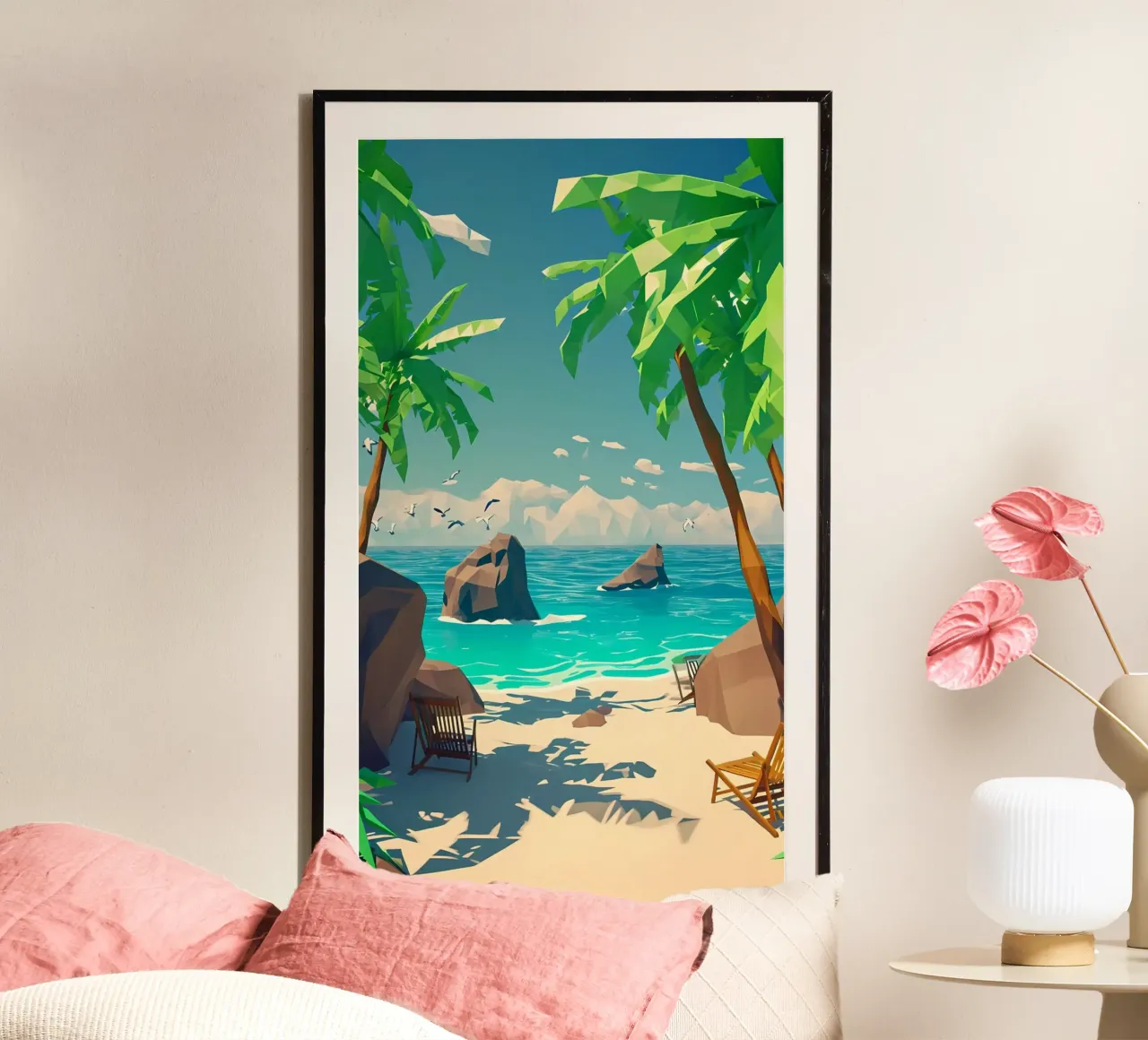 beach fun poster con telaio in alluminio da miracle