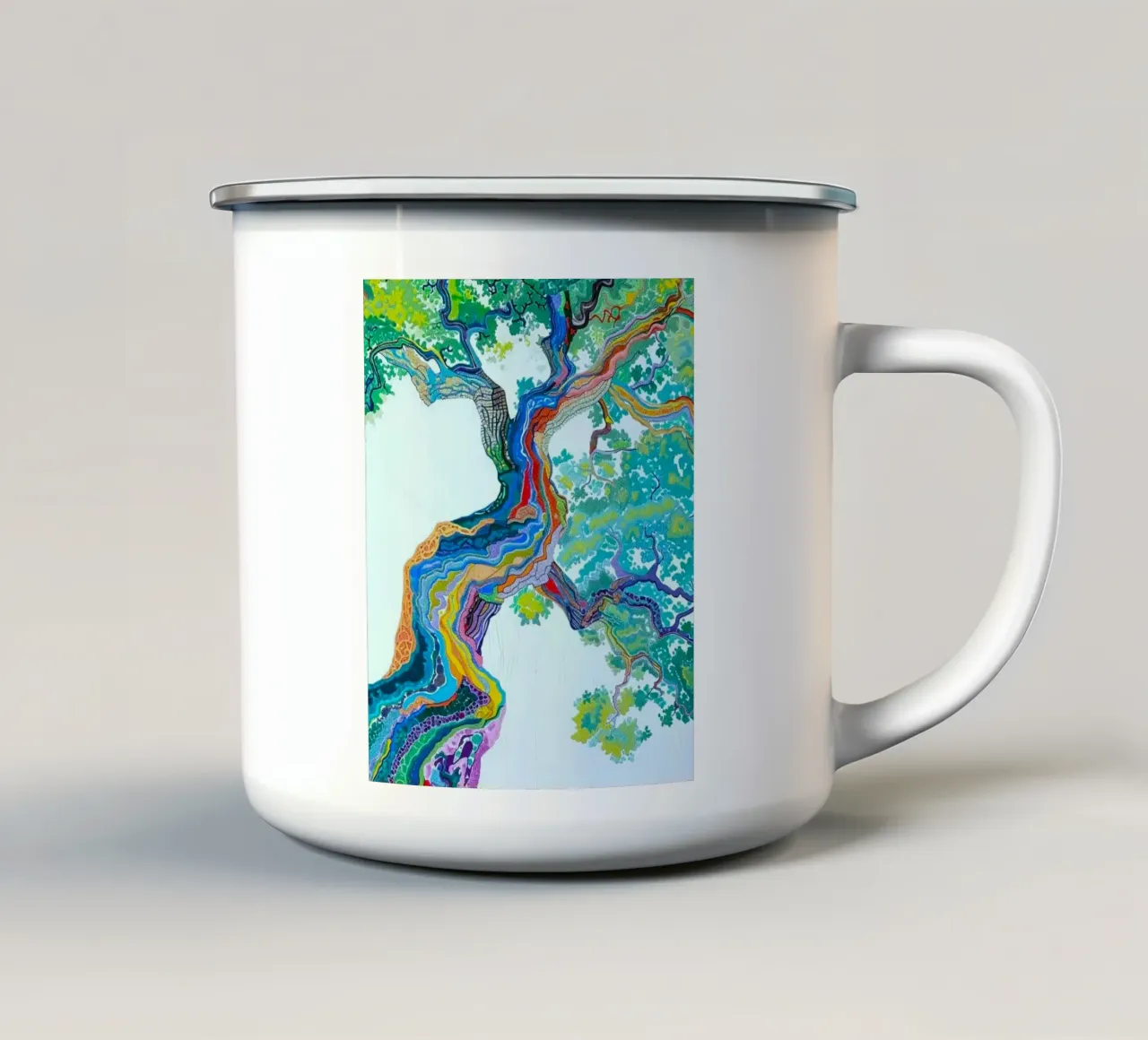 colorful tree big tazza in smalto da lifeline