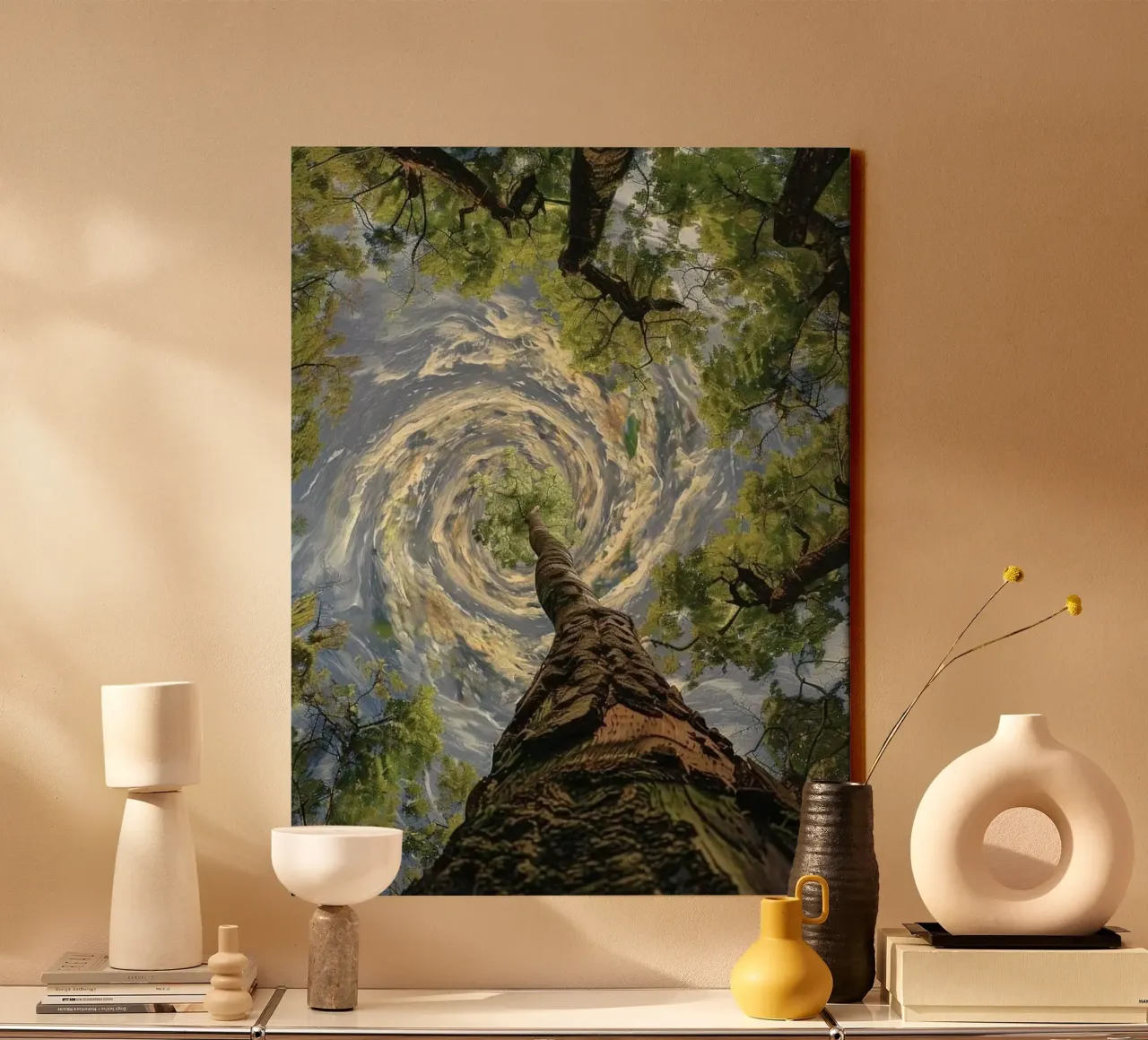 circle storm tree tela con Cornice a cassetta da lifeline